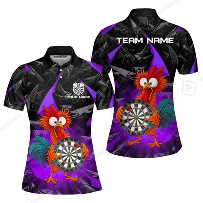 Custom Darts Team Jersey, Personalized Funky Rooster Dart Shirt For Players With Name & Team Name
