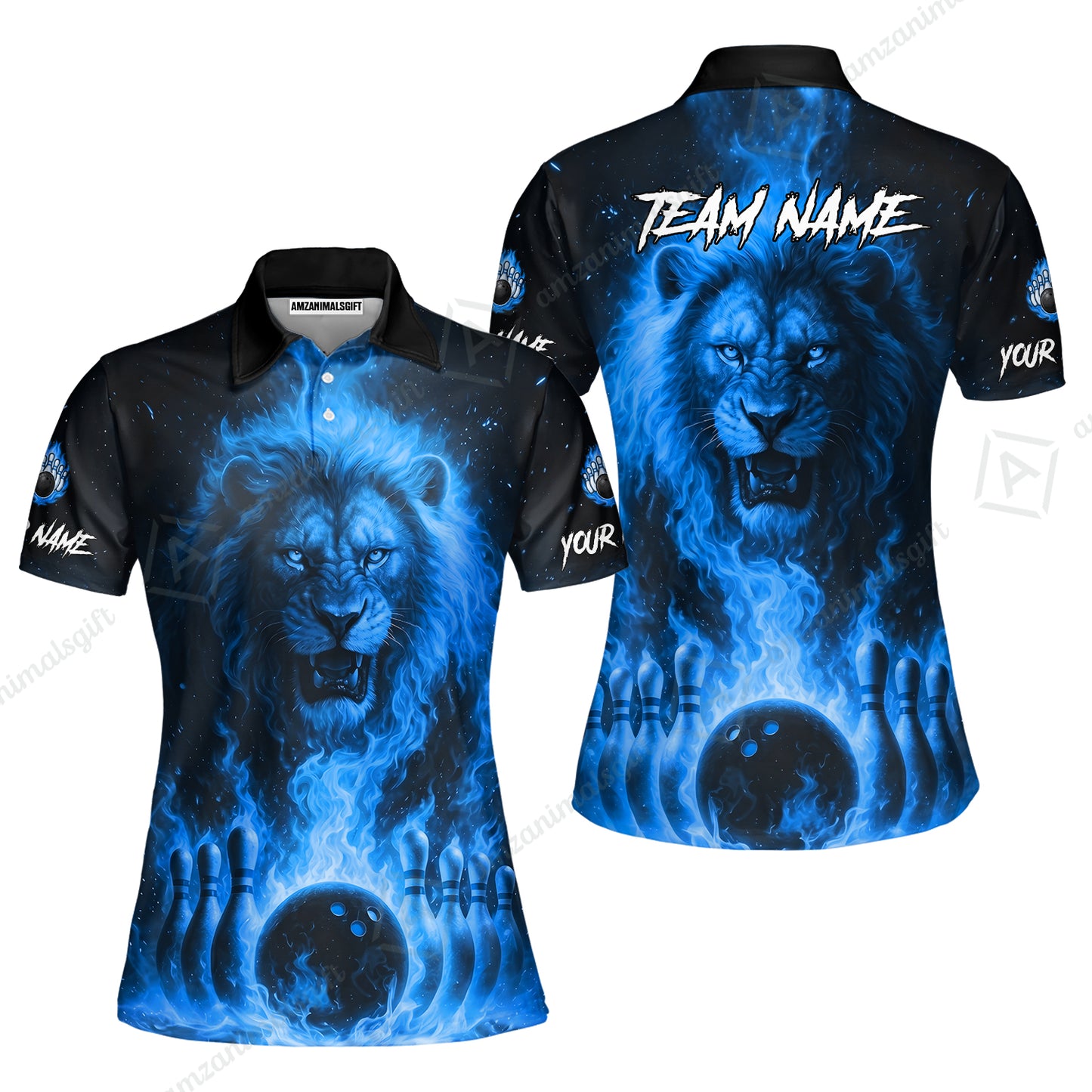 Custom Bowling Jersey Polo Shirt, Bowling Lion Of The Savannah, Custom Bowling Jersey Team Shirt For Players With Name & Team Name