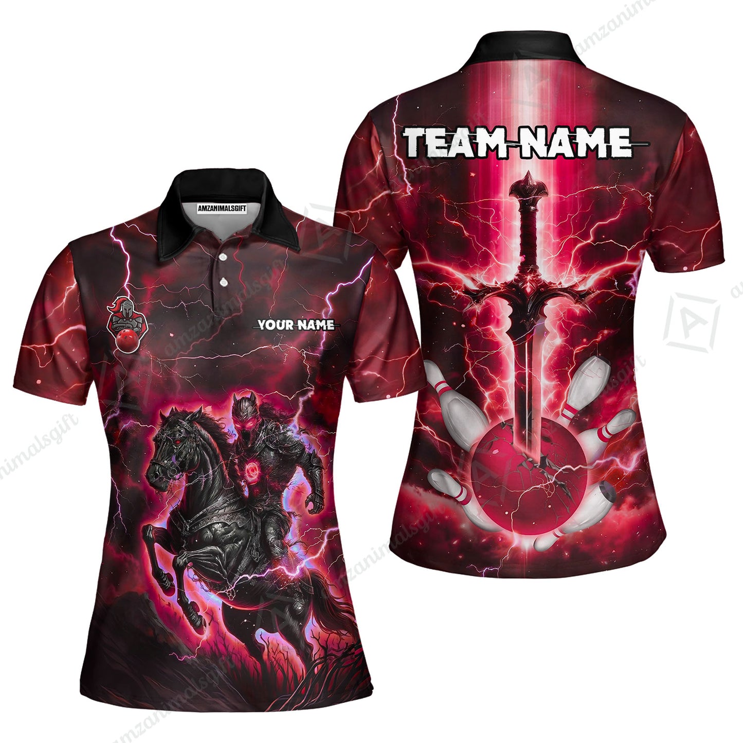 Custom Bowling Jersey Polo Shirt, Dark Knight Bowling, Custom Bowling Jersey Team Shirt For Players With Name & Team Name