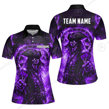 Custom Darts Jersey Polo Shirt, Ghost Pirate, Custom Dart Jersey Team Shirt For Players With Name & Team Name