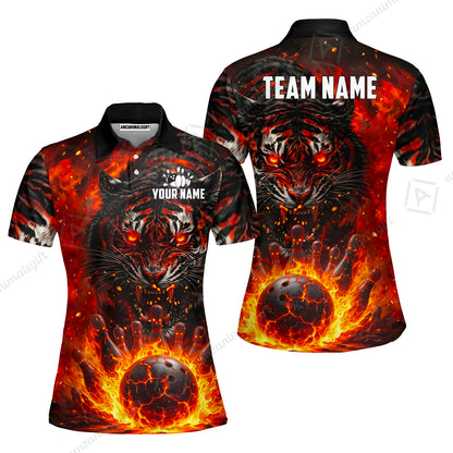 Custom Bowling Jersey Polo Shirt, Cursed Phantom Tiger, Custom Bowling Jersey Team Shirt For Players With Name & Team Name