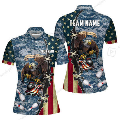 Custom Bowling Jersey Polo Shirt, All Gave Some Bowling, Personalized Name & Team Name