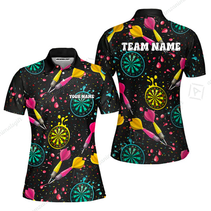 Customized Darts Team Uniform Shirt, Funny Colorful Donuts Darts and Dartboard, Personalized Name And Team Name