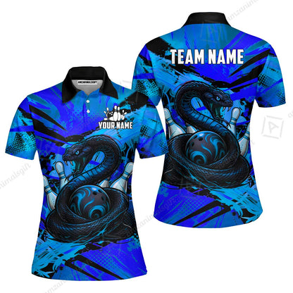 Custom Bowling Jersey Polo Shirt, Viper Venom Strike & Cyberpunk Splash, Custom Bowling Jersey Team Shirt For Players With Name & Team Name