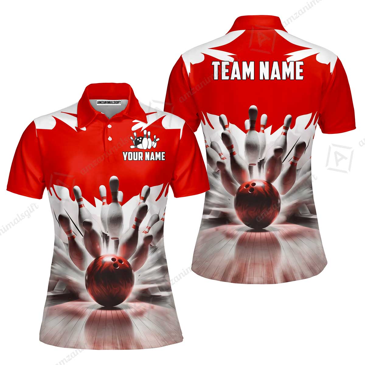 Custom Bowling Jersey Polo Shirt, Electric Marble Strike, Custom Bowling Jersey Team Shirt For Players With Name and Team Name