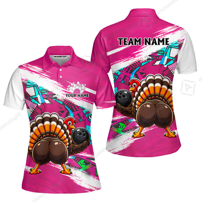 Custom Bowling Jersey Polo Shirt, Turkey Bowling, Personalized Name And Team Name