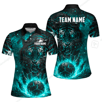 Custom Bowling Jersey Polo Shirt, Cursed Phantom Tiger, Custom Bowling Jersey Team Shirt For Players With Name & Team Name