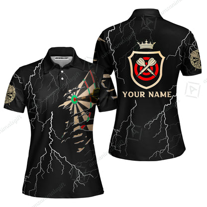Darts Custom Name Men Polo Shirt, Darts Target Personalized Men Polo Shirt Gift For Darts Lovers, Friend, Team, Darts Player