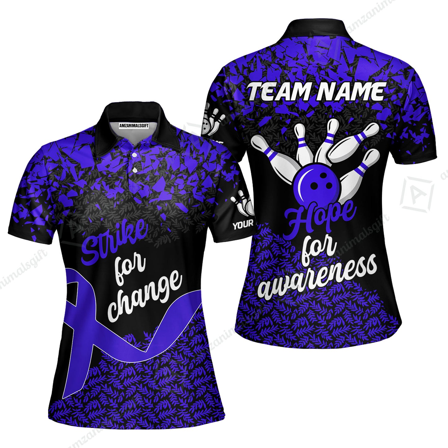 Custom Bowling Jersey Uniform Shirt, Bowling Strike For Change Team Shirt For Players With Name & Team Name