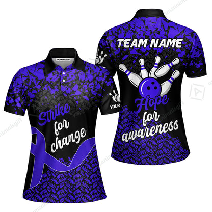 Custom Bowling Jersey Uniform Shirt, Bowling Strike For Change Team Shirt For Players With Name & Team Name