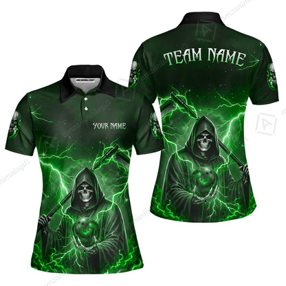 Custom Bowling Jersey Polo Shirt, Multiple Colors Death, Custom Bowling Jersey Team Shirt For Players With Name & Team Name