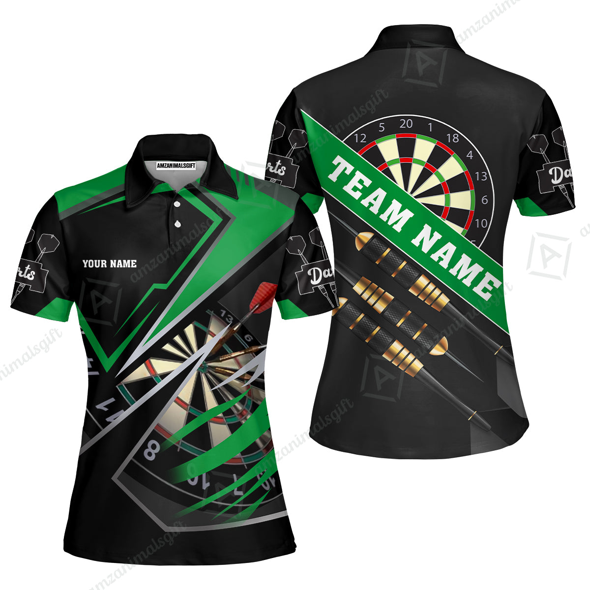 Personalized Darts Men Polo Shirt - Custom Name & Team Name Darts Polo Shirt