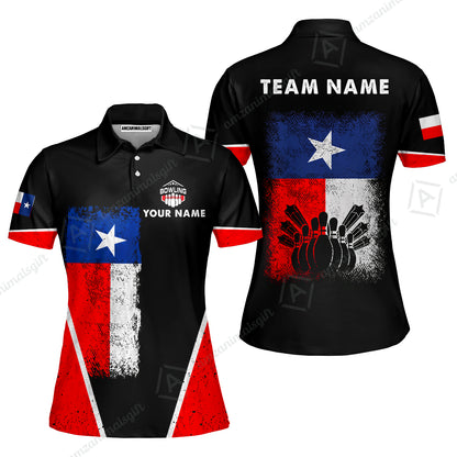 Custom Bowling Jersey Polo Shirt, Texas Stricker, Custom Bowling Jersey Team Shirt For Players With Name and Team Name