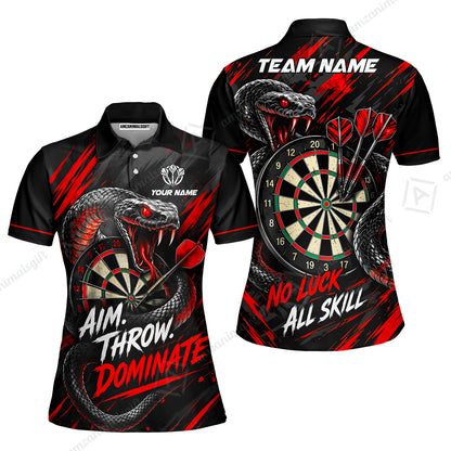 Customized Darts Team Jersey, Personalized Snake Darts Abstract Background Polo Shirt For Players With Name & Team Name