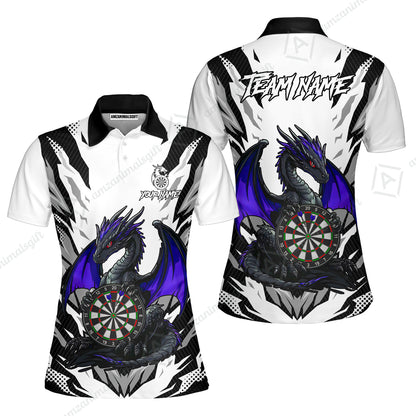 Custom Darts Team Jersey, Personalized Fantasy Dragon Dart Polo Shirt For Players With Name & Team Name