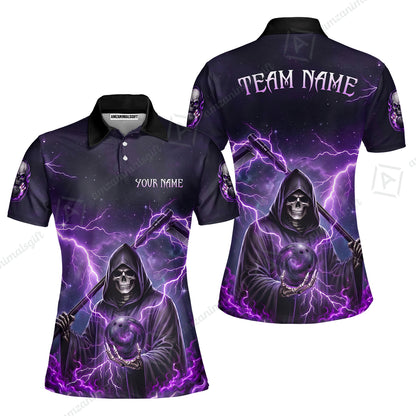Custom Bowling Jersey Polo Shirt, Multiple Colors Death, Custom Bowling Jersey Team Shirt For Players With Name & Team Name