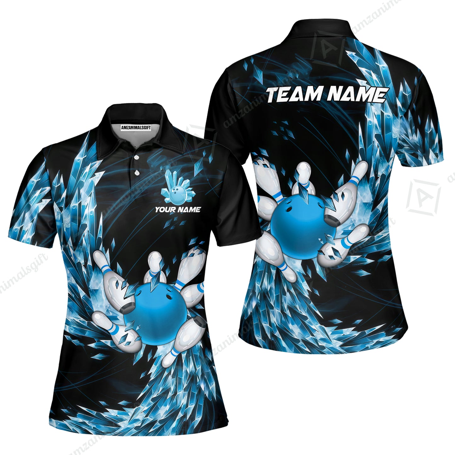 Custom Bowling Jersey Polo Shirt, Crystal Explosion Bowling Custom Bowling Jersey Team Shirt For Players With Name & Team Name