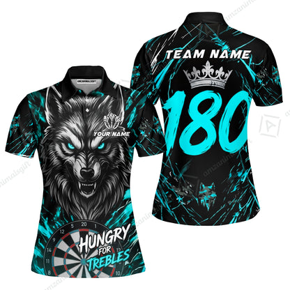 Custom Darts Jersey Polo Shirt, Wolf 180, Custom Dart Jersey Team Shirt For Players With Name & Team Name