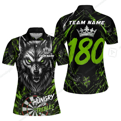 Custom Darts Jersey Polo Shirt, Wolf 180, Custom Dart Jersey Team Shirt For Players With Name & Team Name
