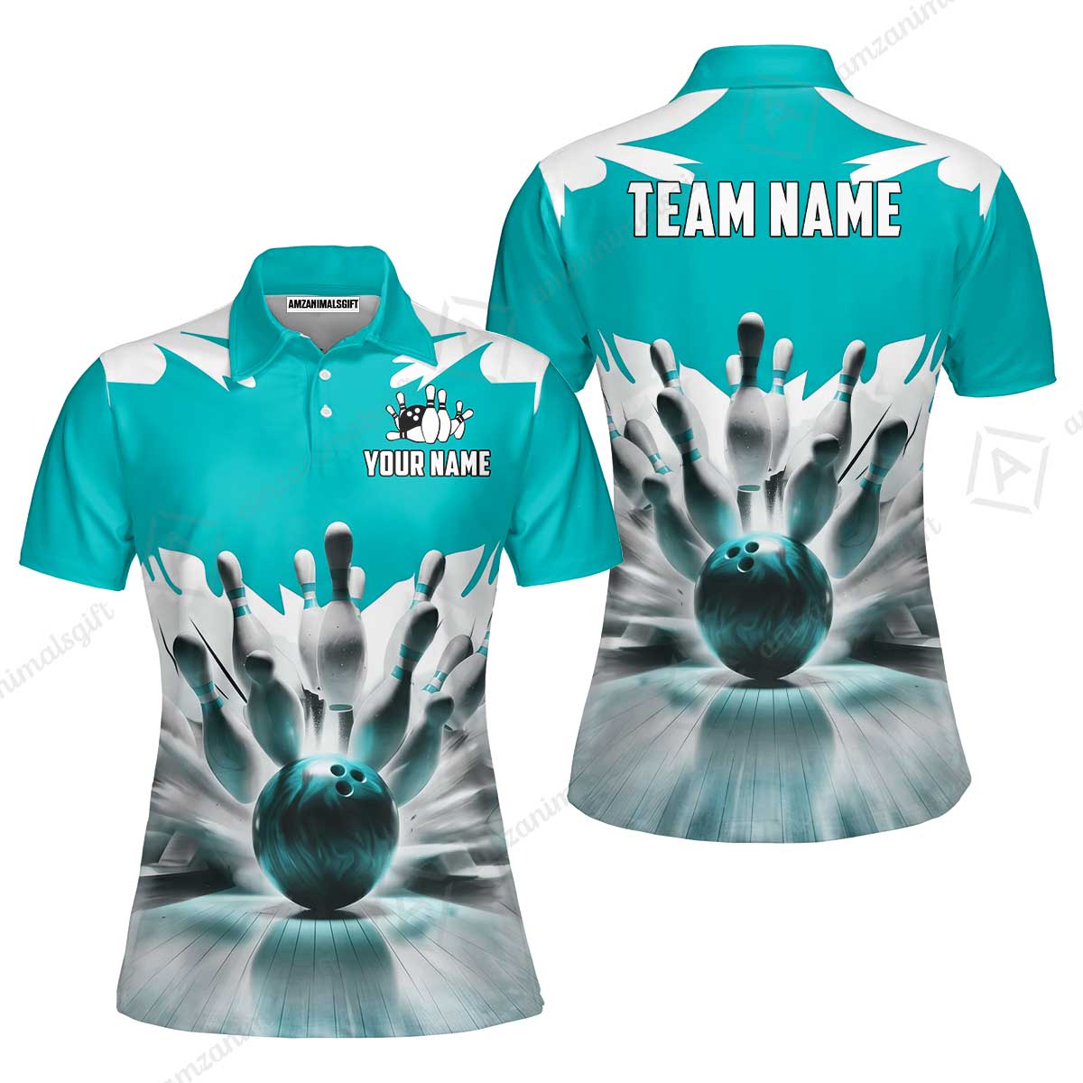 Custom Bowling Jersey Polo Shirt, Electric Marble Strike, Custom Bowling Jersey Team Shirt For Players With Name and Team Name