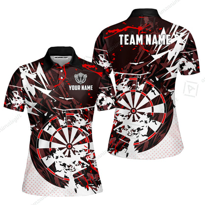 Customized Abstract Crimson Geometric Shard Darts Jersey, Personalized Name And Team Name For Dart Players