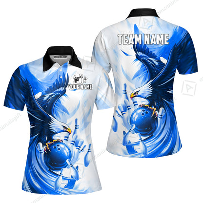 Custom Bowling Jersey Polo Shirt, Soaring Eagle, Custom Bowling Jersey Team Shirt For Players With Name & Team Name