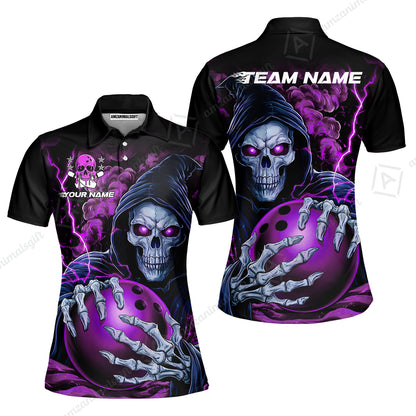 Custom Bowling Jersey Polo Shirt, The Death Hold Bowling Ball, Custom Bowling Jersey Team Shirt For Players With Name & Team Name