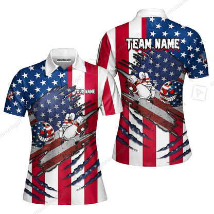 Custom Bowling Jersey Polo Shirt, Monster Strike Bowling Custom Bowling Jersey Team Shirt For Players With Name & Team Name