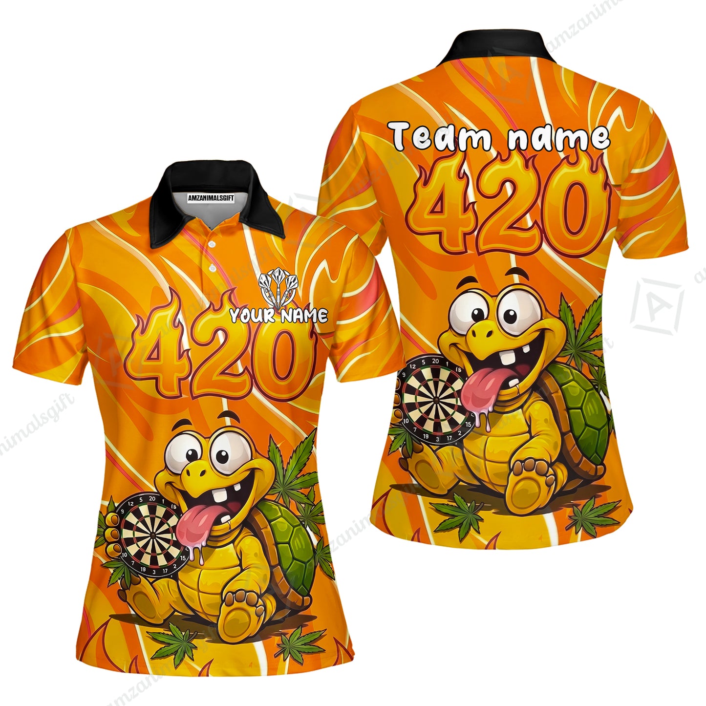 Custom Dart Jersey Team Shirt For Players, Funny Turtle 420, Personalize Name and Team Name