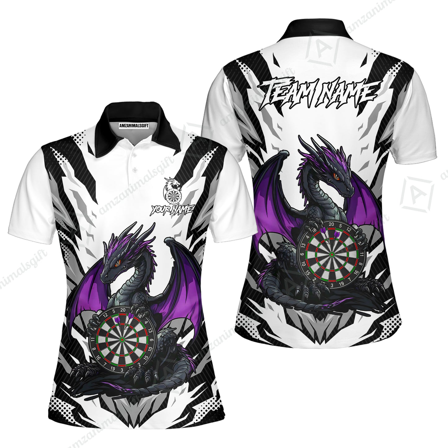 Custom Darts Team Jersey, Personalized Fantasy Dragon Dart Polo Shirt For Players With Name & Team Name