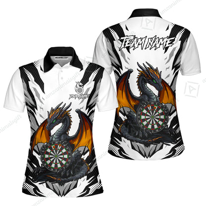Custom Darts Team Jersey, Personalized Fantasy Dragon Dart Polo Shirt For Players With Name & Team Name
