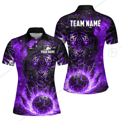 Custom Bowling Jersey Polo Shirt, Cursed Phantom Tiger, Custom Bowling Jersey Team Shirt For Players With Name & Team Name