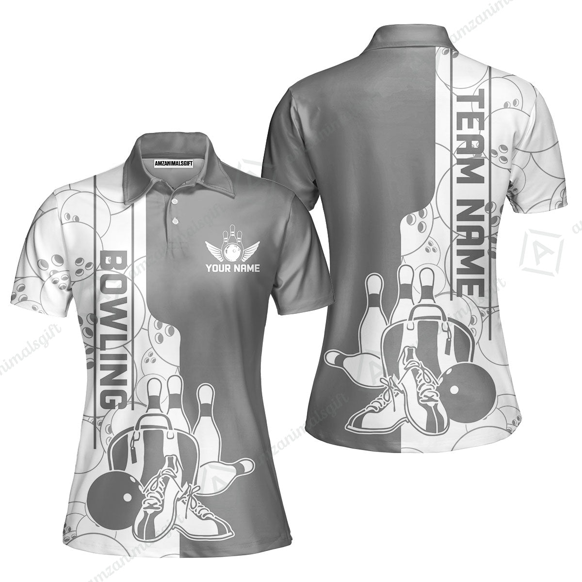 Custom Bowling Team Jersey Bowling Shoes Polo Shirts, Bowling Team Uniforms, Personalized Name And Team Name