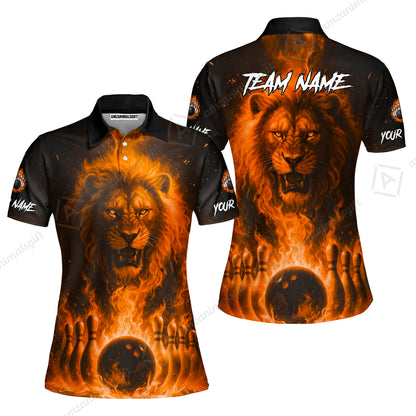Custom Bowling Jersey Polo Shirt, Bowling Lion Of The Savannah, Custom Bowling Jersey Team Shirt For Players With Name & Team Name