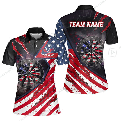 Custom Patriotic Americana Claw Rip Darts Jersey Polo Shirt, Custom Patriotic Americana Claw Rip Dart Jersey Team Shirt For Players With Name and Team Name
