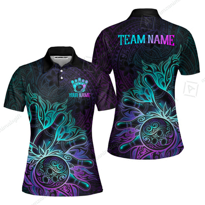 Custom Bowling Jersey Polo Shirt, Maori Tattoo Bowling, Custom Bowling Jersey Team Shirt For Players With Name & Team Name