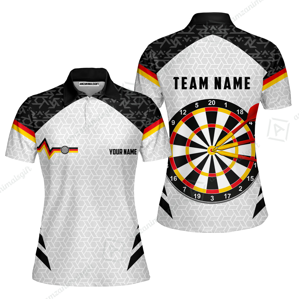 Custom Germany Darts Quarter-Zip Polo Shirt, Personalized Darts For Team Quarter-Zip Polo Shirt