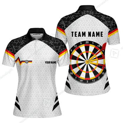 Custom Germany Darts Quarter-Zip Polo Shirt, Personalized Darts For Team Quarter-Zip Polo Shirt