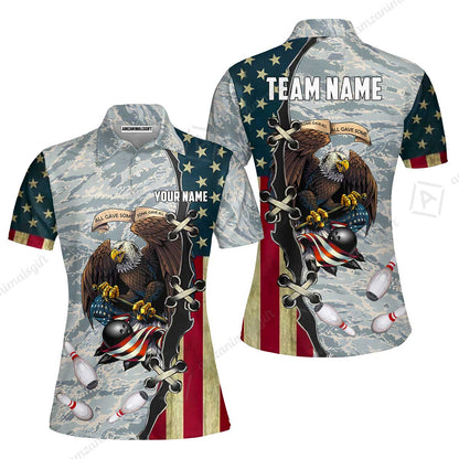 Custom Bowling Jersey Polo Shirt, All Gave Some Bowling, Personalized Name & Team Name