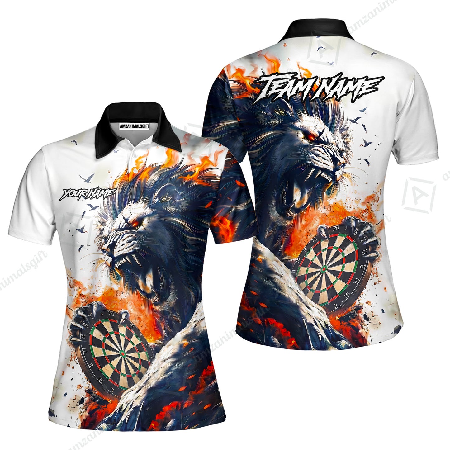 Customized Lion Fire Lava Darts Jersey, Personalized Name And Team Name For Dart Players