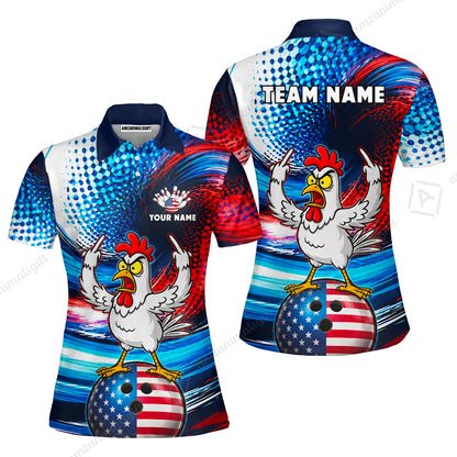 Custom Bowling Jersey Polo Shirt, Bad Chicken, Custom Bowling Jersey Team Shirt For Players With Name and Team Name
