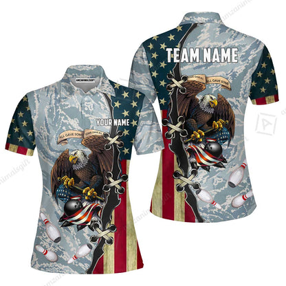 Custom Bowling Jersey Polo Shirt, All Gave Some Bowling, Personalized Name & Team Name