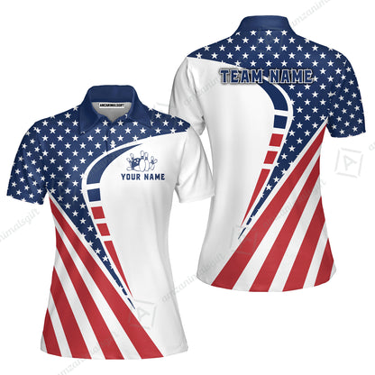 Custom Bowling Jersey Polo Shirt, 4th of July Patriotic Bowling, Custom Bowling Jersey Team Shirt For Players With Name & Team Name