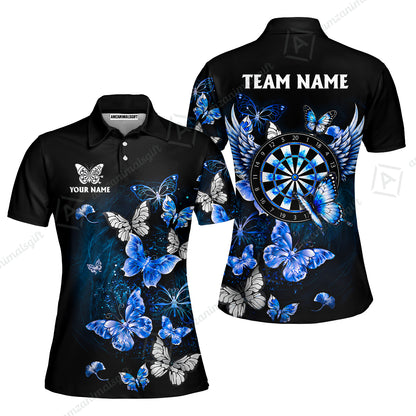 Custom Dart Jersey Team Shirt For Players, Dreamy Nebula & Angelic Butterflies, Personalize Name and Team Name