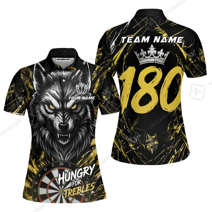 Custom Darts Jersey Polo Shirt, Wolf 180, Custom Dart Jersey Team Shirt For Players With Name & Team Name