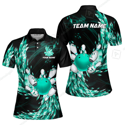 Custom Bowling Jersey Polo Shirt, Crystal Explosion Bowling Custom Bowling Jersey Team Shirt For Players With Name & Team Name