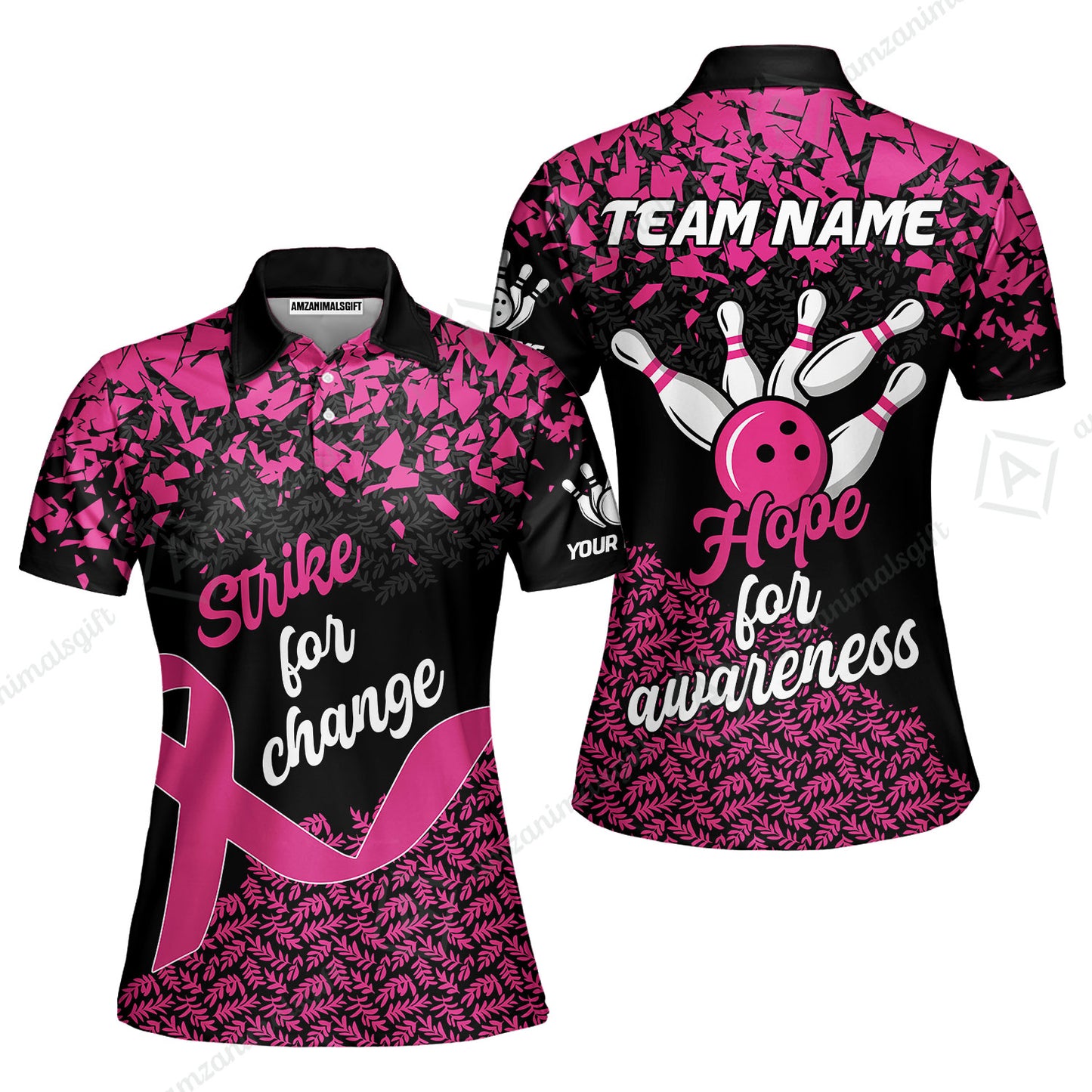 Custom Bowling Jersey Uniform Shirt, Bowling Strike For Change Team Shirt For Players With Name & Team Name