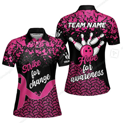 Custom Bowling Jersey Uniform Shirt, Bowling Strike For Change Team Shirt For Players With Name & Team Name