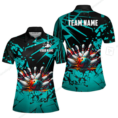 Custom Bowling Jersey Polo Shirt, Strike Explosion Bowling, Custom Bowling Jersey Team Shirt For Players With Name & Team Name