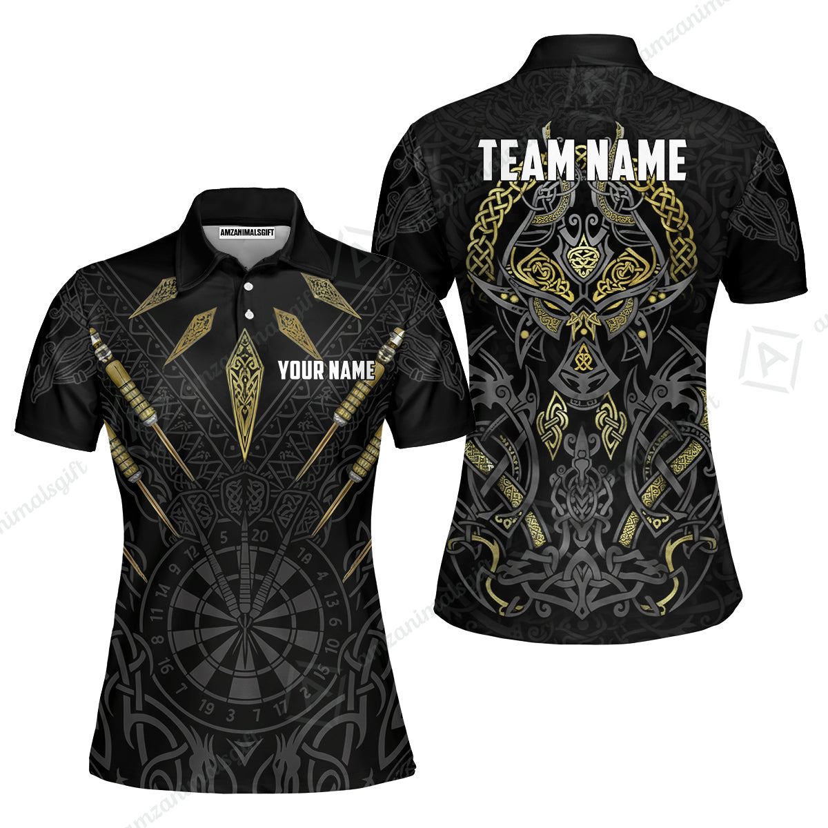 Custom Darts Team Jersey, Personalized Viking Darts Polo Shirt For Players With Name & Team Name